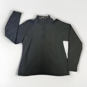 The North Face Men’s Medium Black Quarter1/4 Zip Long Sleeve Wool Cotton Sweater